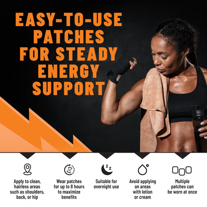 Energy Patches Natural Energy & Metabolism Support with B-Complex Vitamins, 36 Patches