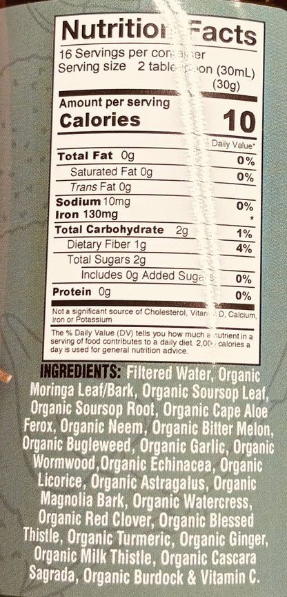 Organic Moringa + Soursop Liquid – Immune, Detox & Cell Support