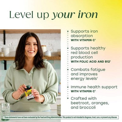MegaFood Blood Builder Vegan Iron Supplement 60ct - New