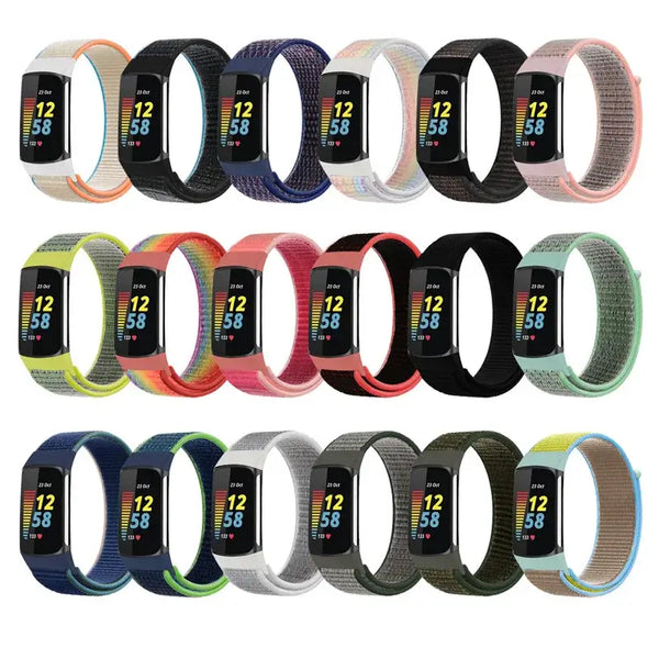 Fitbit Charge 5 6 Nylon Velcro Band - Durable Comfortable Strap