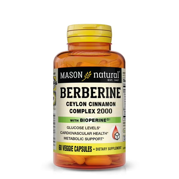 Mason Vitamins INC Natural Berberine Ceylon Cinnamon Complex 60 Veggie Capsules