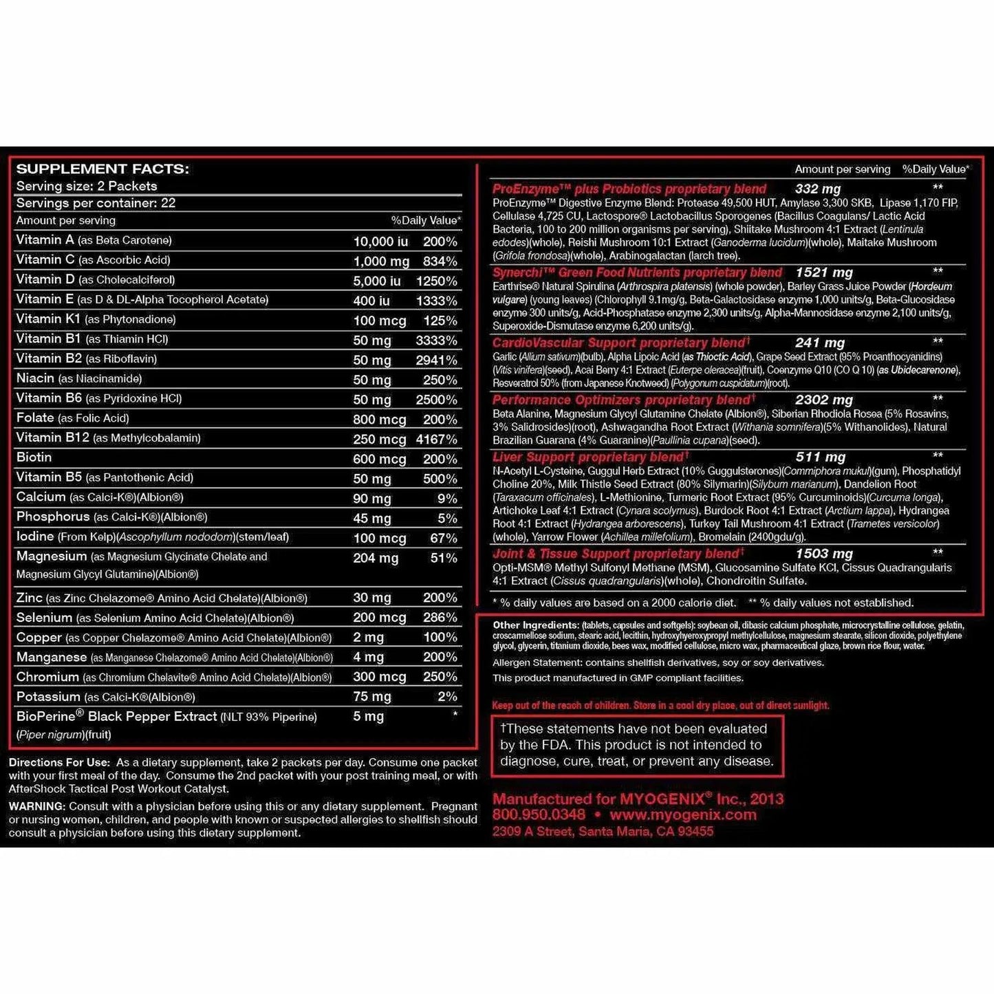 Myogenix Myovite Multi-Vitamin - 44 Capsules