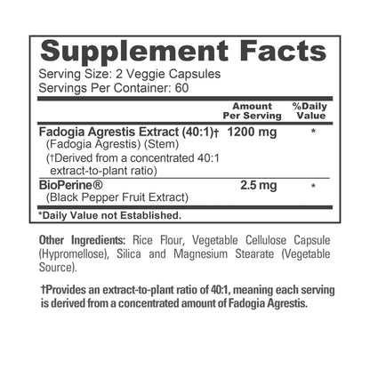 NusaPure Fadogia Agrestis 40:1 Extract, 1200 mg Per Serving 120 Vegan Capsules, GMO Free Supplement, Bioperine