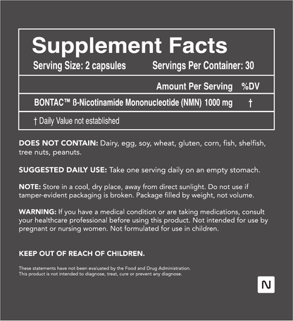 NMN Supplement 1000 mg | 99.9% Pure BONTAC® β-NMN | Made in Japan