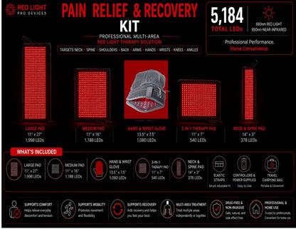 Red Light Pain Relief Kit – 5 Devices for Full-Body Relief