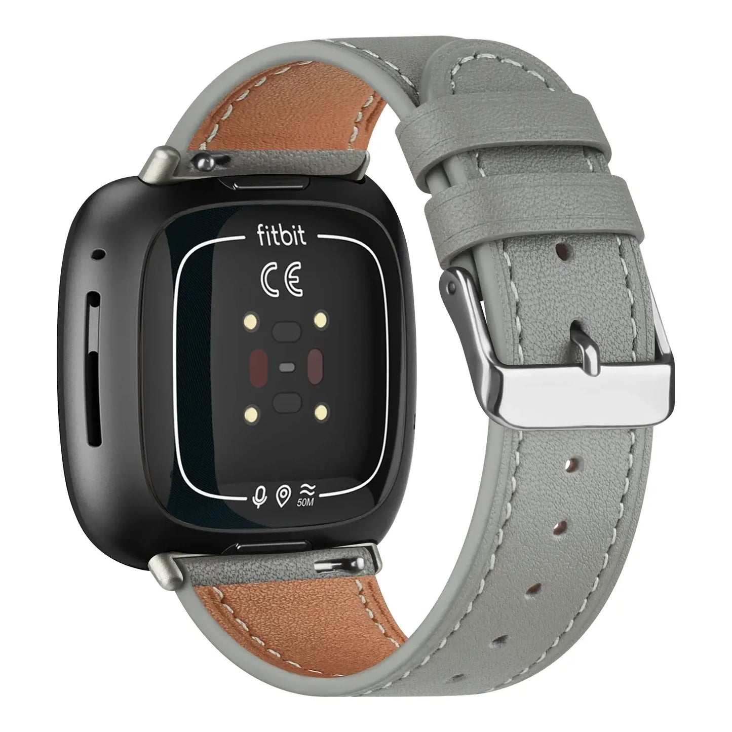 Fitbit Versa & Sense Leather Band - Stylish Durable Design