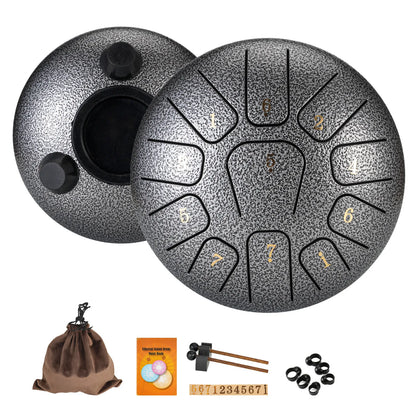 6-Inch (15.2 cm) 11-Note Steel Tongue Drum - Portable Handpan for Meditation, Yoga & Sound Healing