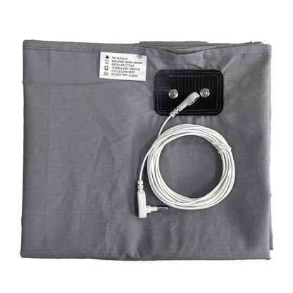 Earthing Grounding Flat Sheet – 10% Silver Fiber Conductive Antistatic Cotton Blend with Grounding Cord