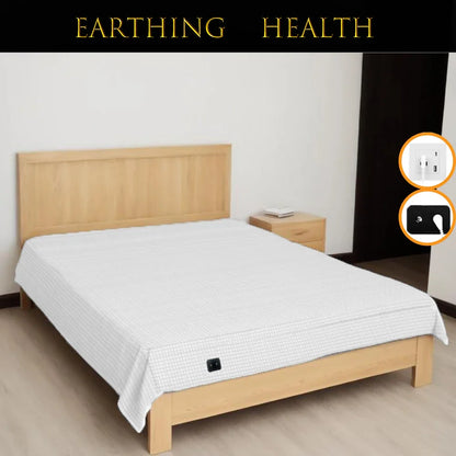 Earthing Grounding Flat Sheet – 10% Silver Fiber Conductive Antistatic Cotton Blend with Grounding Cord