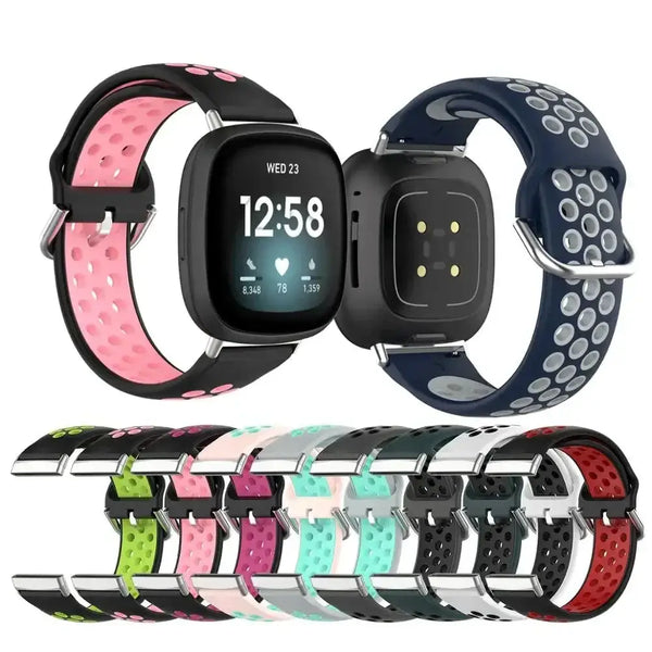 Fitbit Versa & Sense Silicone Band - Breathable Stylish Straps