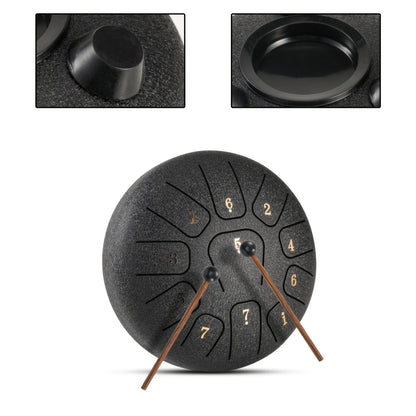 6-Inch (15.2 cm) 11-Note Steel Tongue Drum - Portable Handpan for Meditation, Yoga & Sound Healing