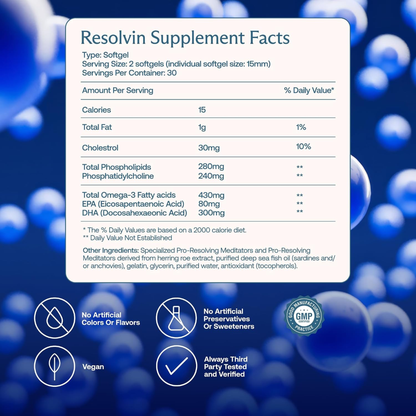 BodyBio Resolvin SPMs for Healthy Inflammation, Skin Repair & Joint Comfort