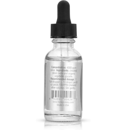 3rd Rock Essentials Silver Excelsior Serum 4000 PPM, Chelated Silver Oxide Liquid Drops, High Potency Concentrate, Dilutable Supplement in Vegetable Glycerin, 1 Fl oz