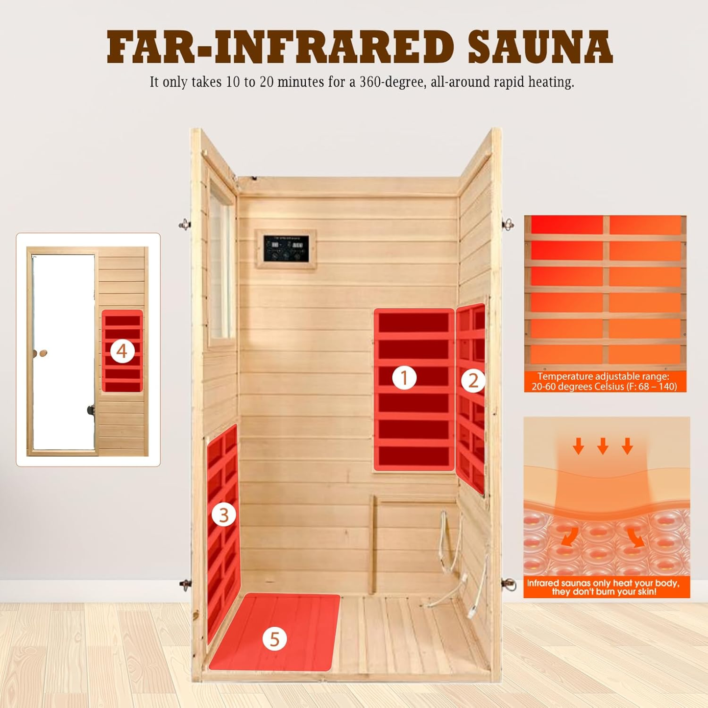Kanlanth 1 Person Far Infrared Sauna