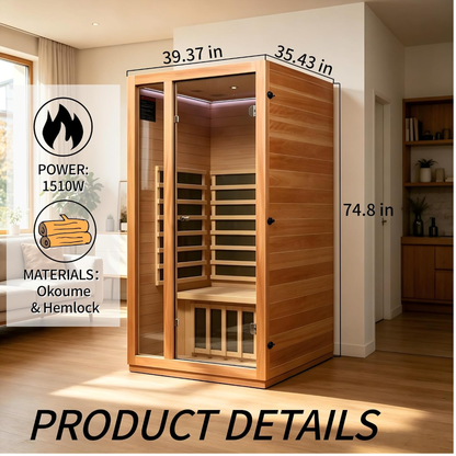 Royal Saunas 1-2 Person Indoor Far Infrared Luxury Sauna