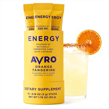 AVRO Energy Orange Tangerine Drink Mix with 200mg PharmaGABA, 10 Count