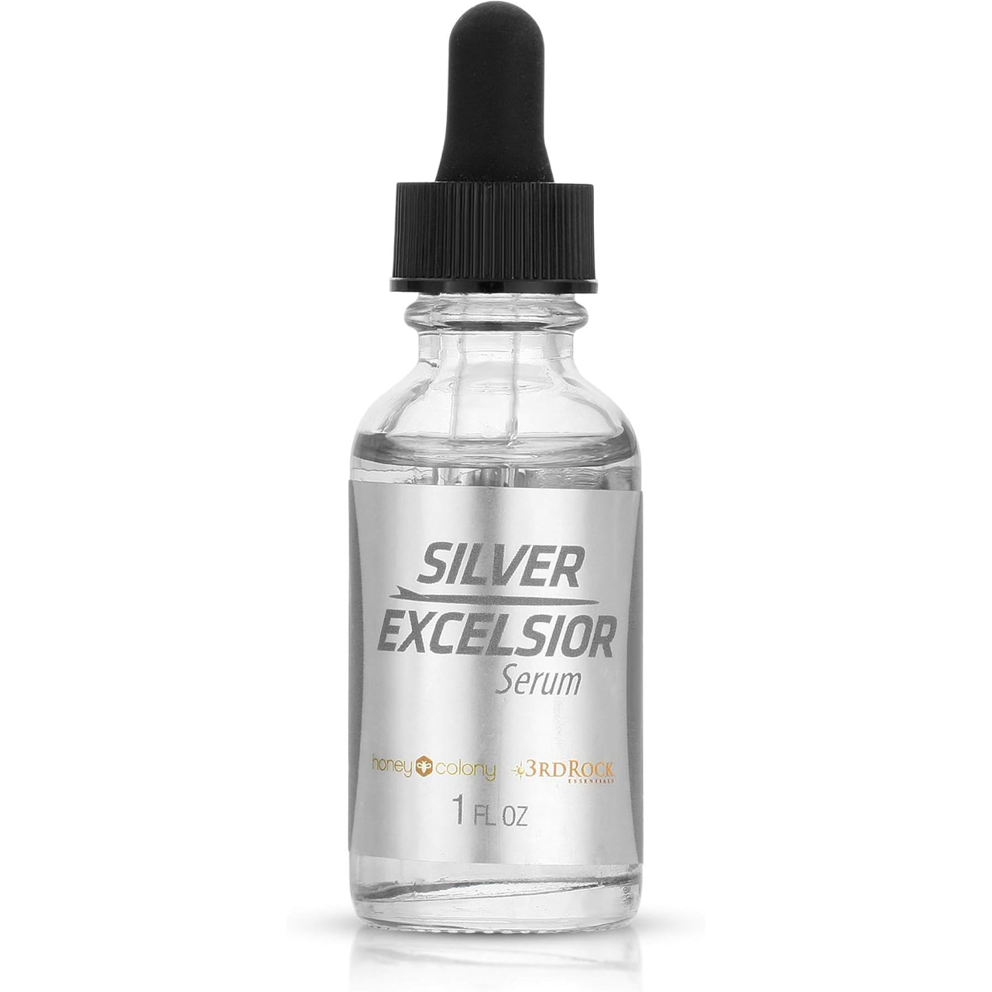 3rd Rock Essentials Silver Excelsior Serum 4000 PPM, Chelated Silver Oxide Liquid Drops, High Potency Concentrate, Dilutable Supplement in Vegetable Glycerin, 1 Fl oz