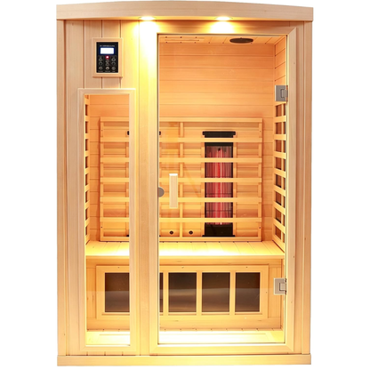 Kunsana Ceramic Infrared Sauna 2 Person, Indoor Infrared Saunas for Home
