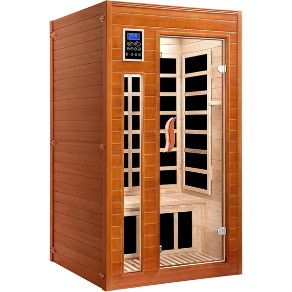 X-Vcak 1-2 Person Infrared Sauna, Dry Heat Sauna with Red Light Therapy