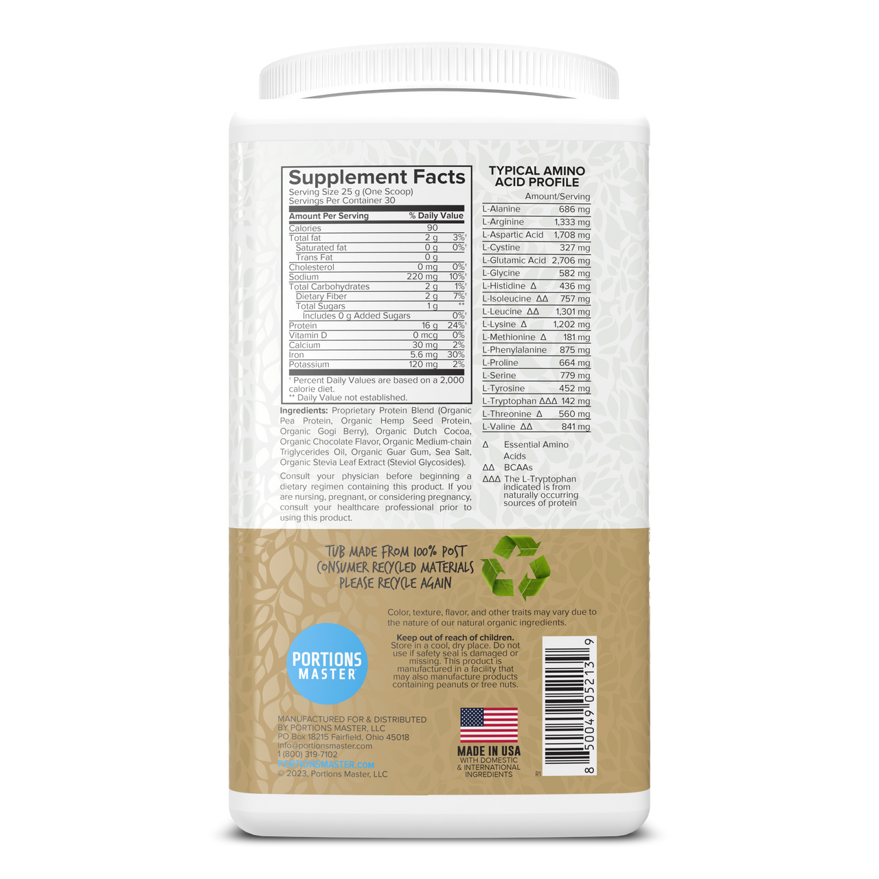 Portions Master Vegan Protein Blend Chocolate