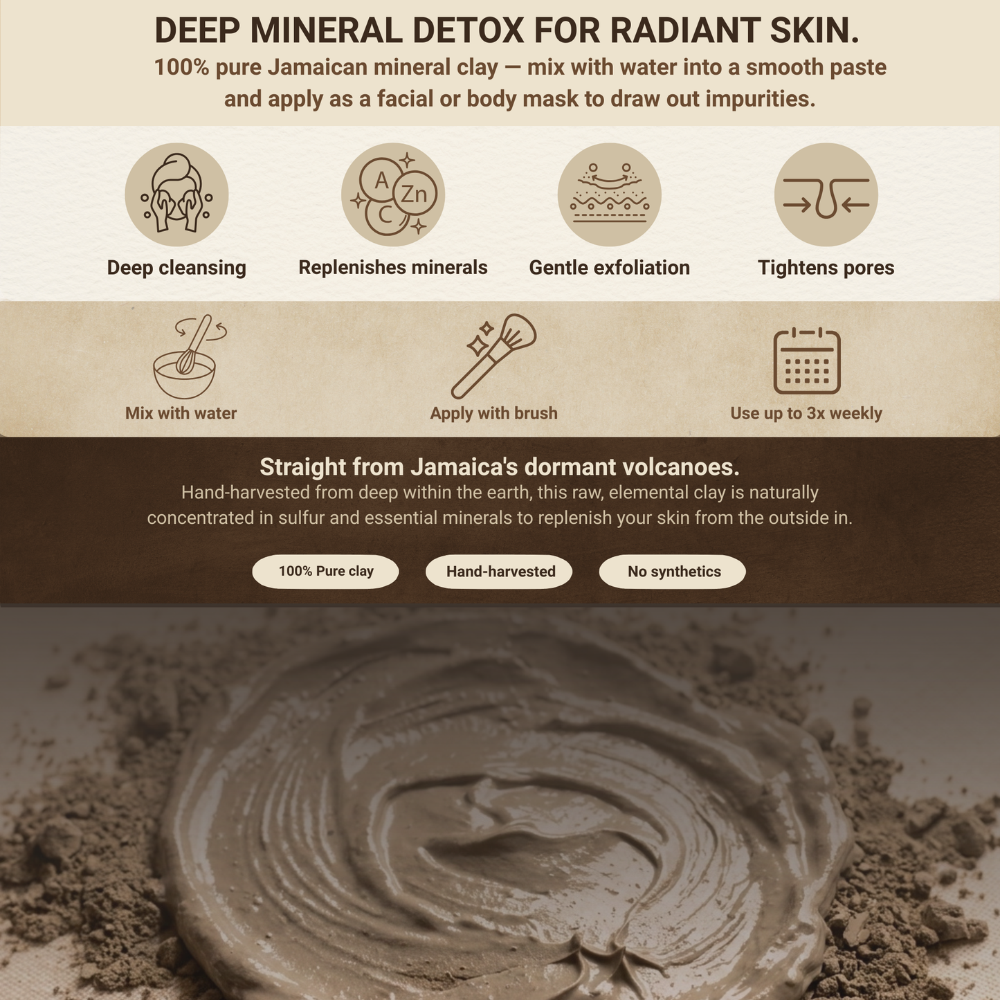 Yaga Mud | Volcanic Mineral Clay Mask for Face and Body | 4 oz