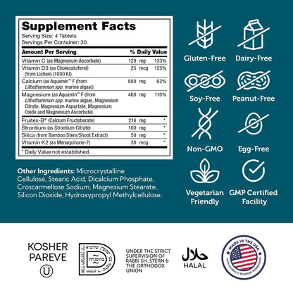 Zahler BoneFactor™ – Plant-Based Calcium + D3, K2 & Magnesium Maximum Bone & Joint Support