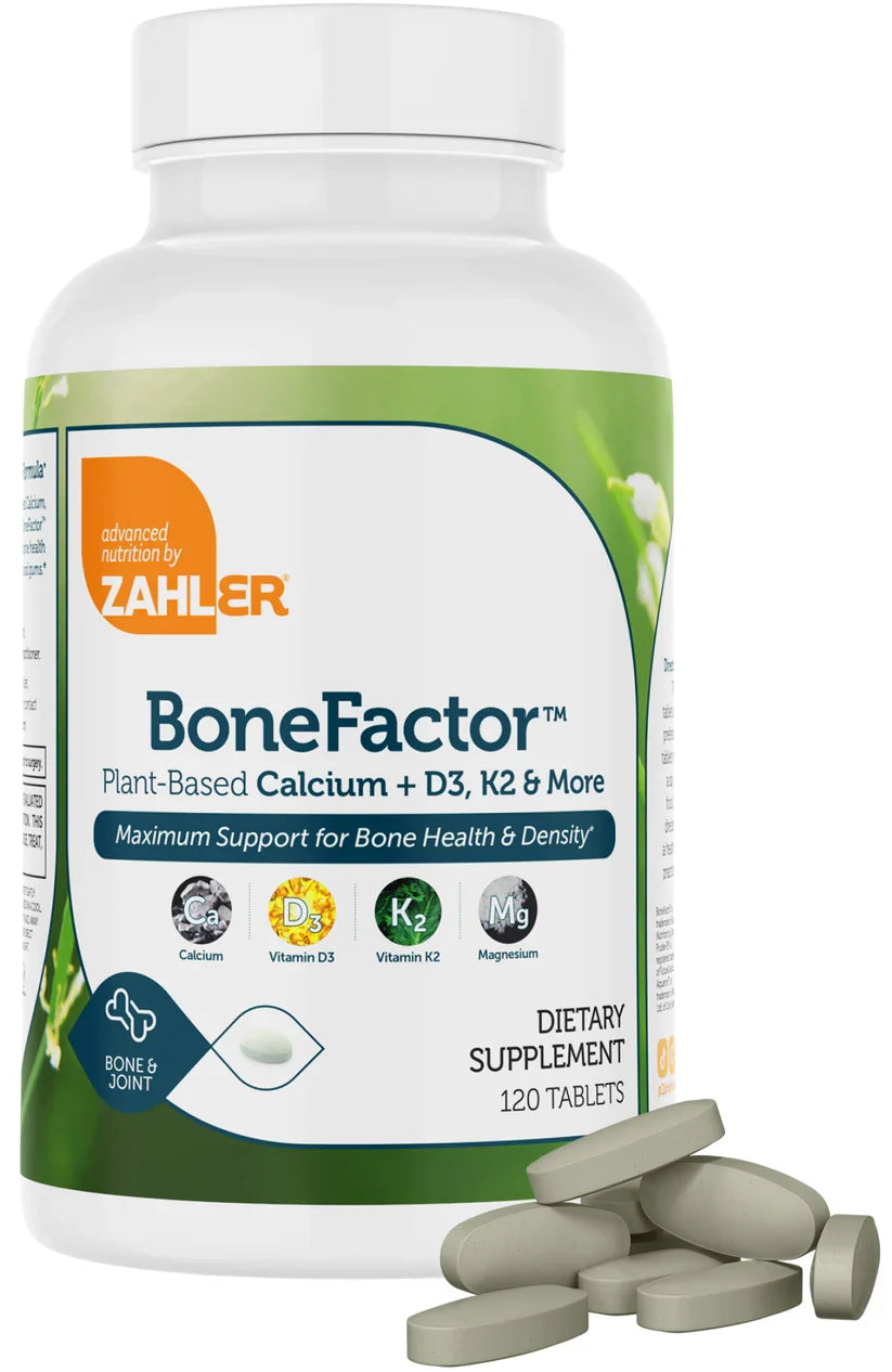 Zahler BoneFactor™ – Plant-Based Calcium + D3, K2 & Magnesium Maximum Bone & Joint Support