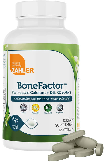 Zahler BoneFactor™ – Plant-Based Calcium + D3, K2 & Magnesium Maximum Bone & Joint Support