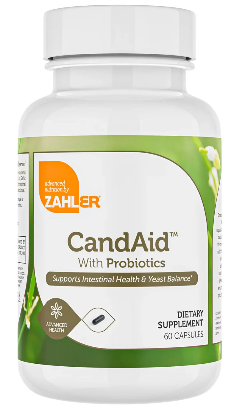 Zahler CandAid™ With Probiotics – Intestinal Health & Yeast Balance | 60 Capsules