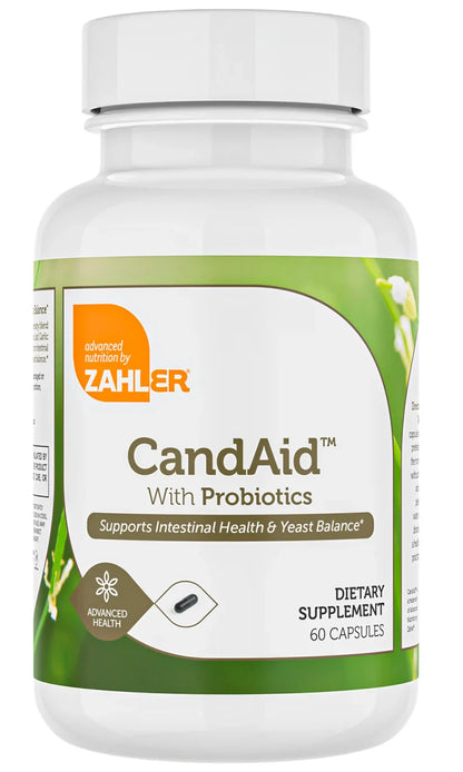 Zahler CandAid™ With Probiotics – Intestinal Health & Yeast Balance | 60 Capsules