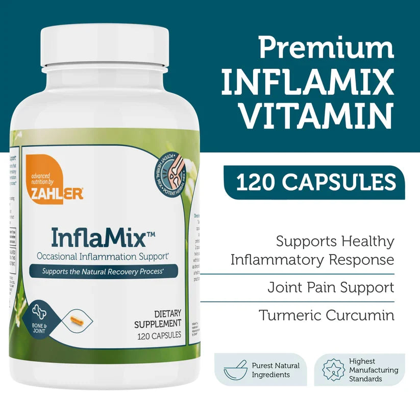 Zahler InflaMix™ – Occasional Inflammation Support Potent Herbal Mix for Natural Recovery | 120 Capsules
