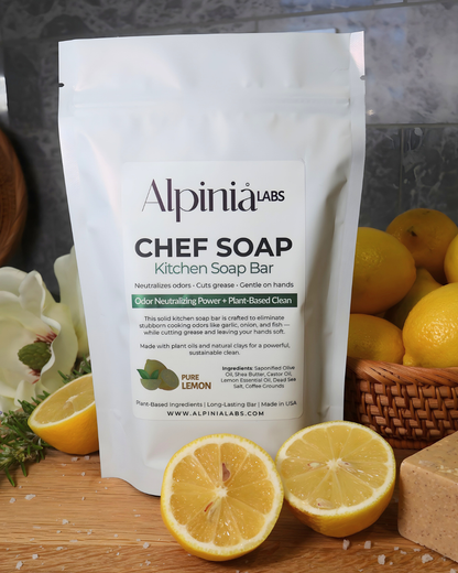 Solid Kitchen Soap Bar - No Plastic Bottles, Cuts Grease Better Than Liquid
