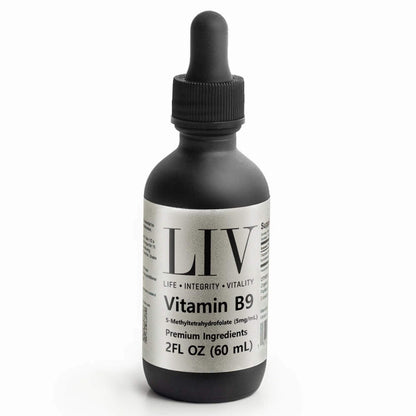 Vitamin B9 Folic Acid Liquid (5-MTHF 5,000mcg, 60 servings)