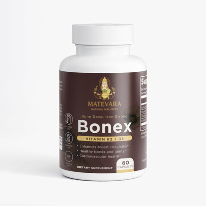 Bonex VIT D3, K2 MK-7 & Calcium | 60 Capsules