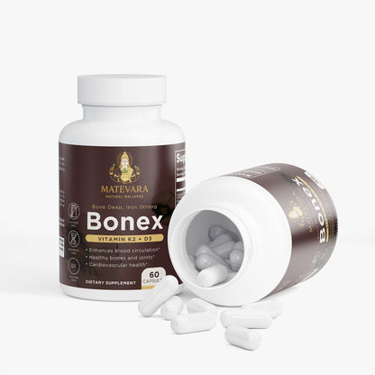 Bonex VIT D3, K2 MK-7 & Calcium | 60 Capsules