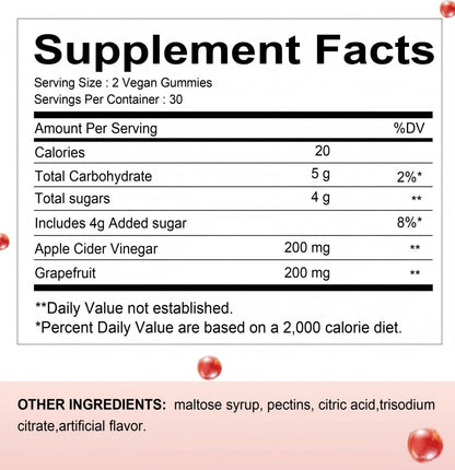 Cider Vinegar Gummies Cider Vinegar  Grapefruit