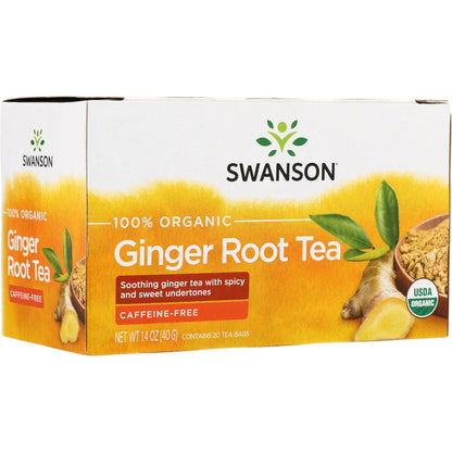 100% Organic Ginger Root Tea - Caffeine-Free