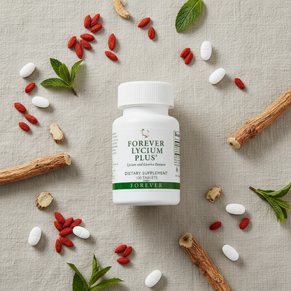 Forever Lycium Plus® combines goji berries with licorice extract antioxidant formula rooted in traditional Chinese wellness practices.