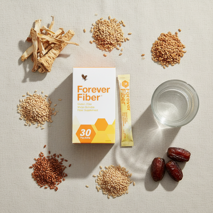 Forever Fiber These packets feature four types of fiber – including fructooligosaccharides, which is also a prebiotic 30packets