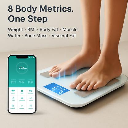 Smart Body Composition Scale Fat Monitor Digital APP Scale BMI Health Analyzer