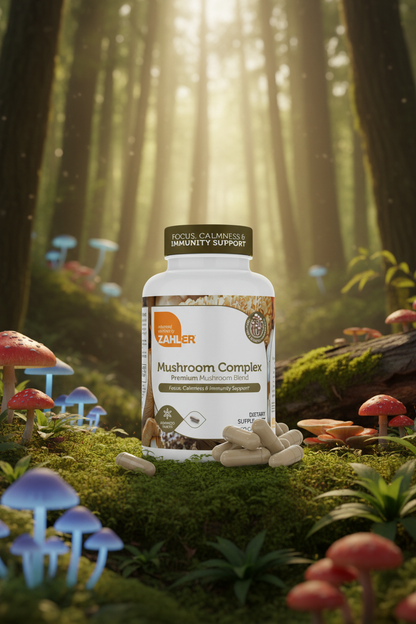 Zahler Mushroom Complex™ – Premium 7-Mushroom Blend | Focus, Calmness & Immunity Support | 60 Capsules