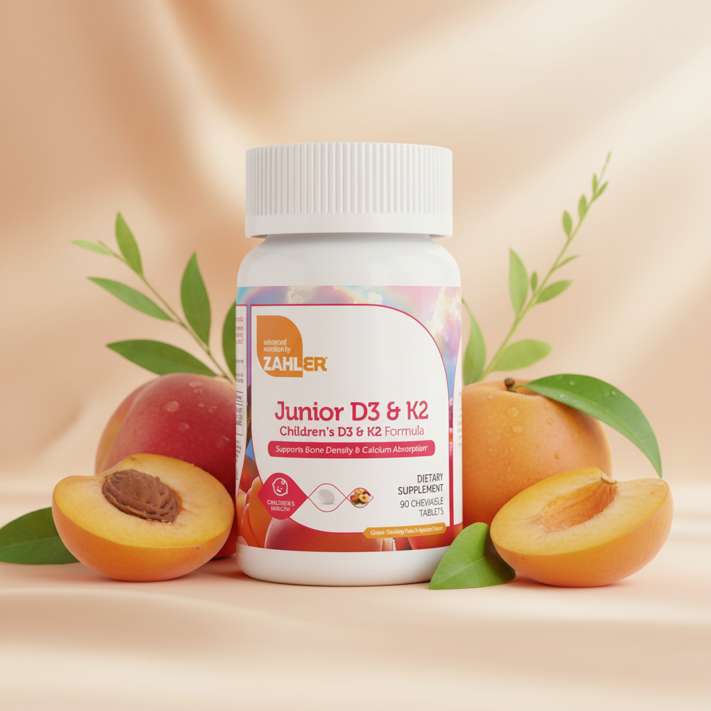 Zahler Junior D3 & K2™ – Children’s D3 & K2 Formula | Supports Bone Density & Calcium Absorption | 90 Chewable Tablets