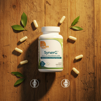 Zahler SynerG™ – Advanced Glucosamine Sulfate | Supports Healthy Joint Cartilage Regeneration | 120 Capsules