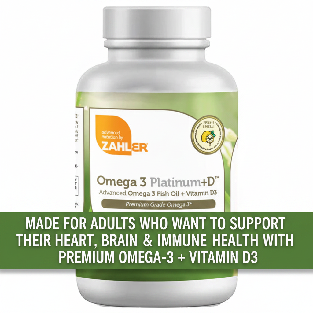 Zahler Omega 3 Platinum+D™ Advanced Fish Oil + Vitamin D3 Premium Grade Omega-3 Softgels