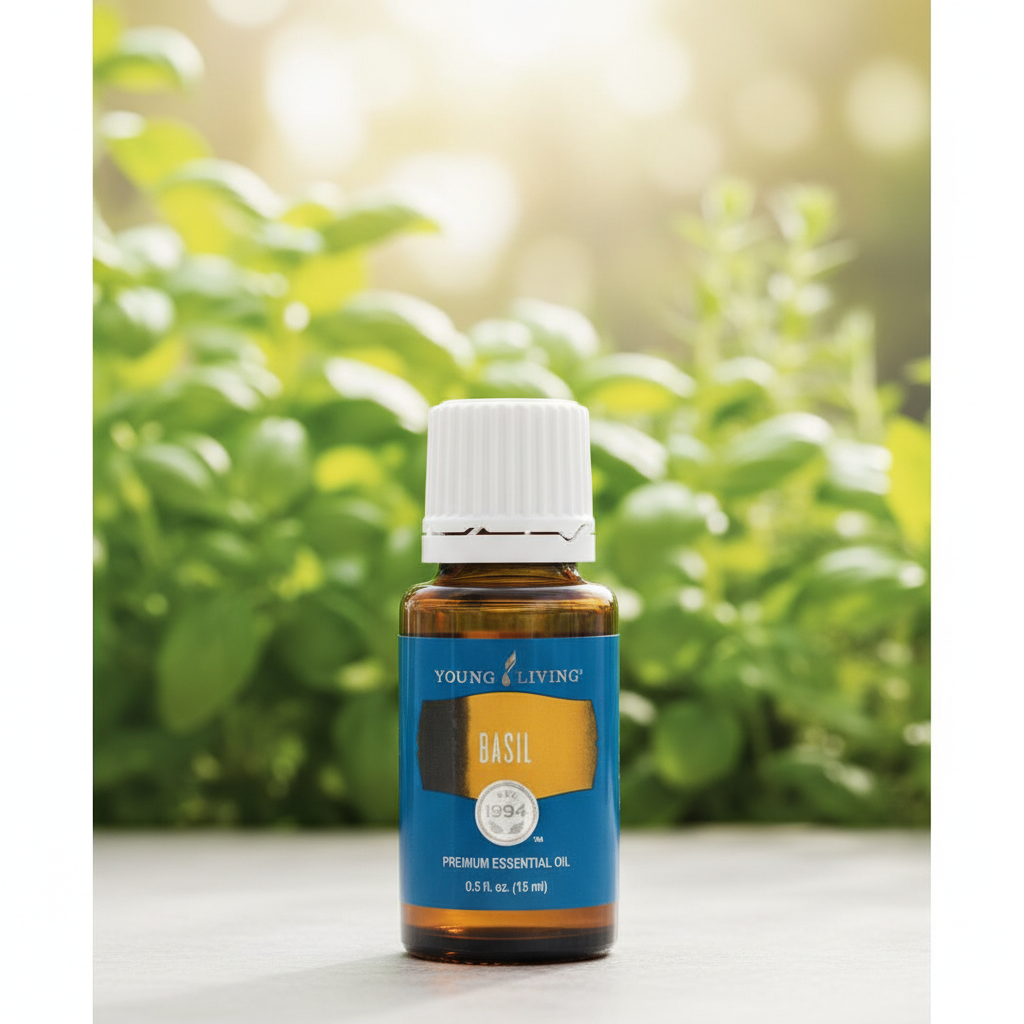 Young Living Basil Premium Essential Oil 15ml Mental Clarity Focus & Natural Stress Relief