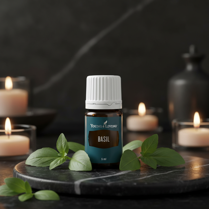 Young Living Basil Essential Oil 5ml Mental Clarity Focus & Natural Stress Relief