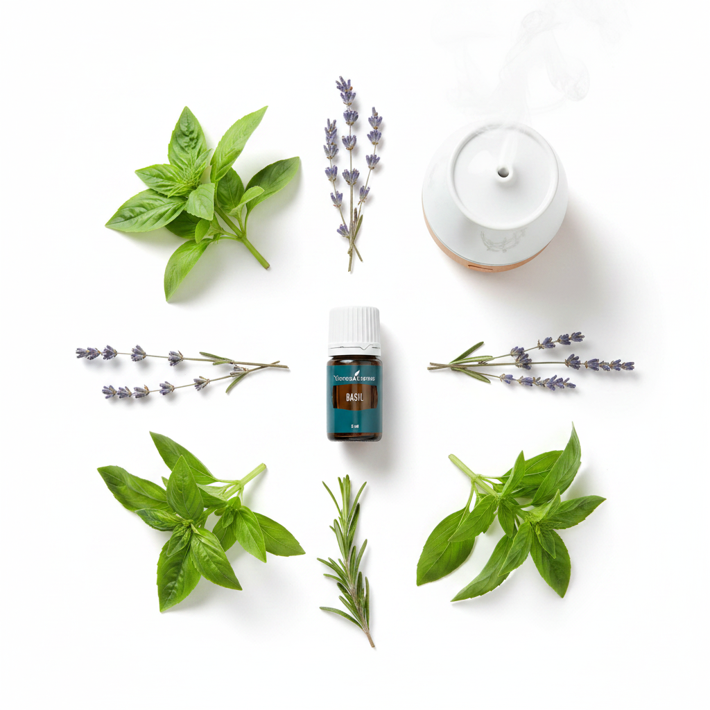 Young Living Basil Essential Oil 5ml Mental Clarity Focus & Natural Stress Relief