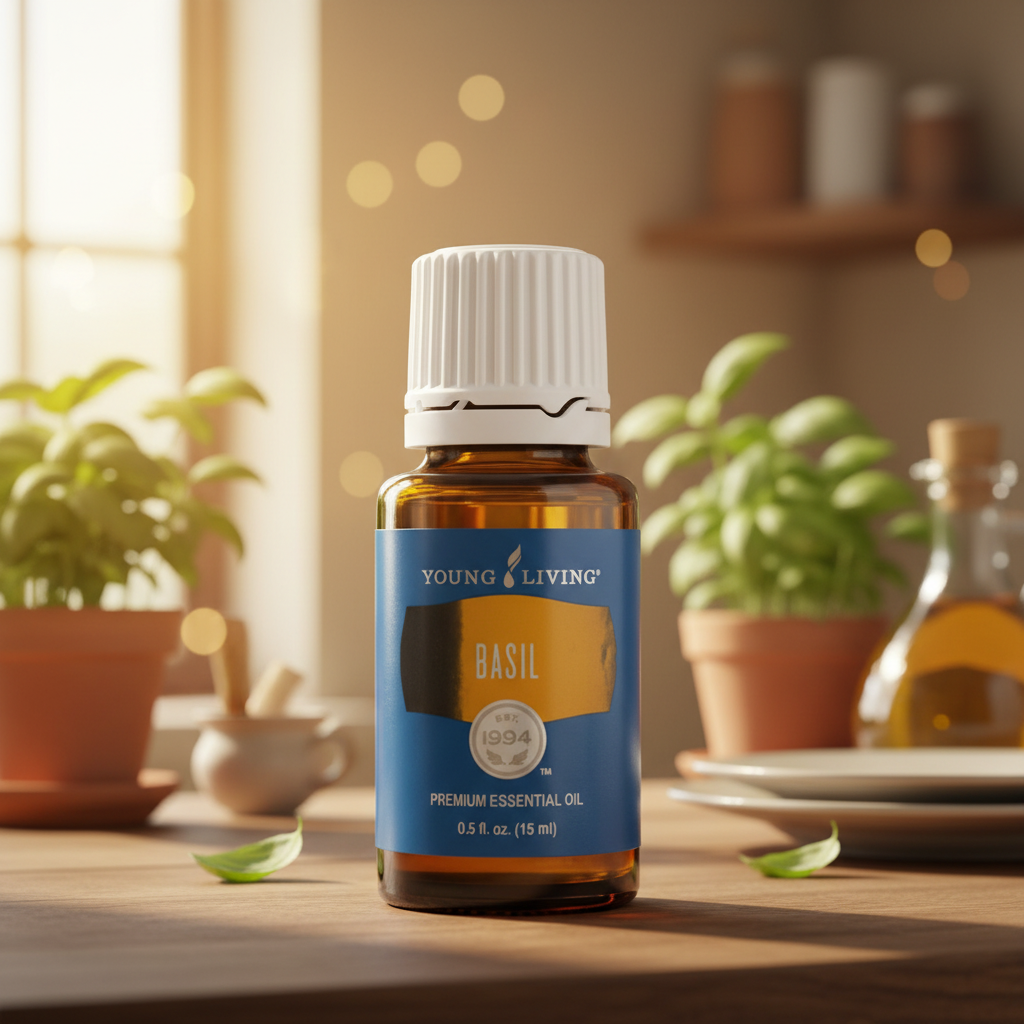 Young Living Basil Premium Essential Oil 15ml Mental Clarity Focus & Natural Stress Relief