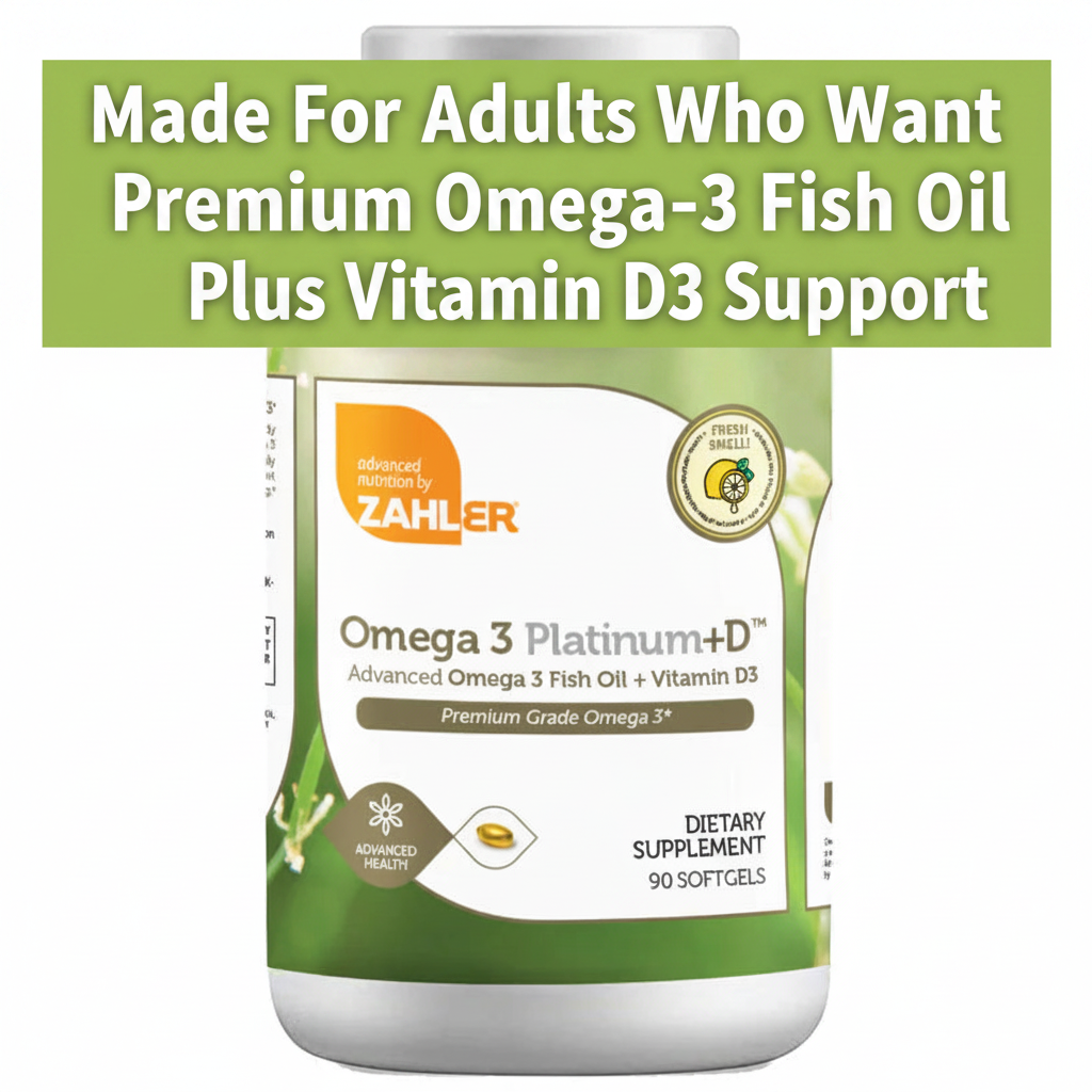 Zahler Omega 3 Platinum+D™ Advanced Fish Oil + Vitamin D3 Premium Grade Omega-3 Softgels