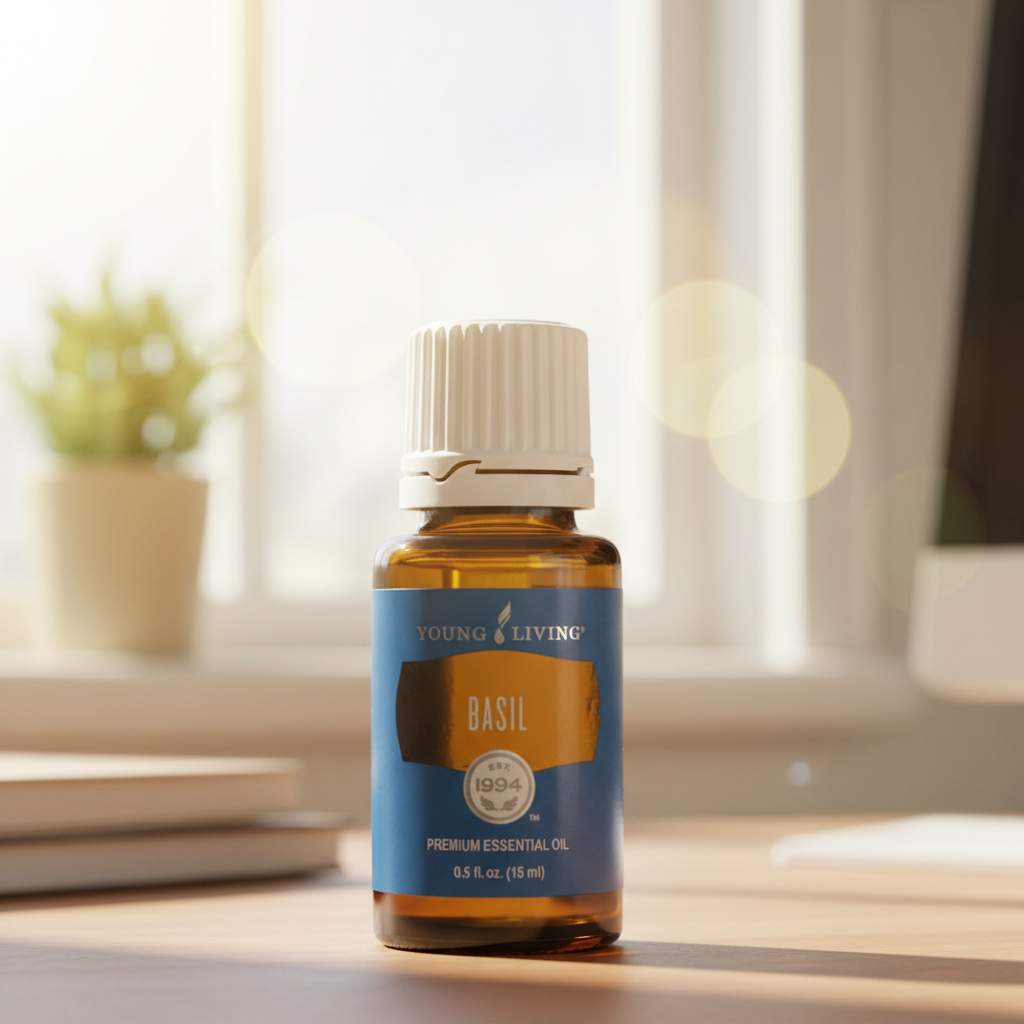 Young Living Basil Premium Essential Oil 15ml Mental Clarity Focus & Natural Stress Relief